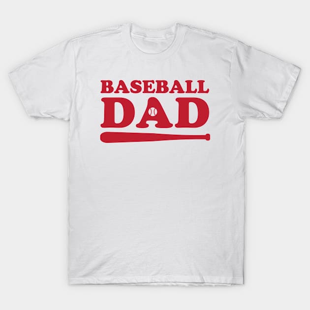 Baseball Dad Red T-Shirt by College Mascot Designs